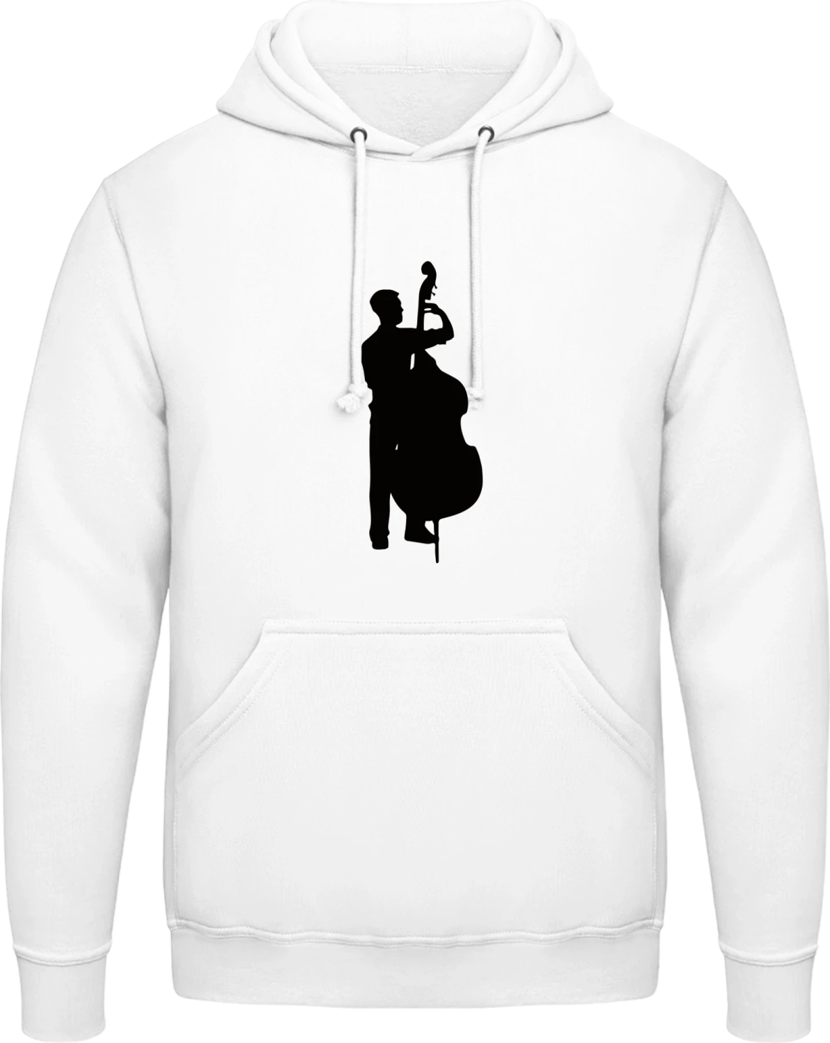 Contrabassist Male - Arctic white AWDis man hoodie - Front