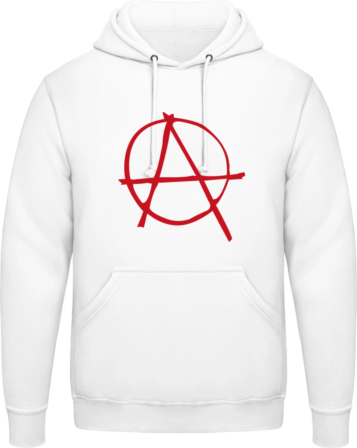 Anarchy Sign - Arctic white AWDis man hoodie - Front