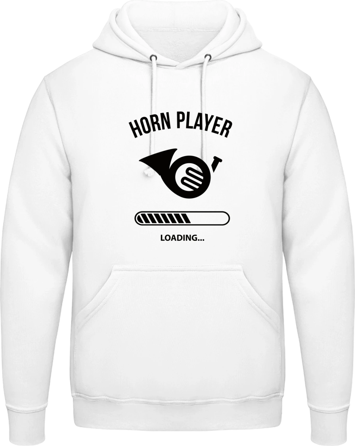 Horn Player Loading - Arctic white AWDis man hoodie - Front