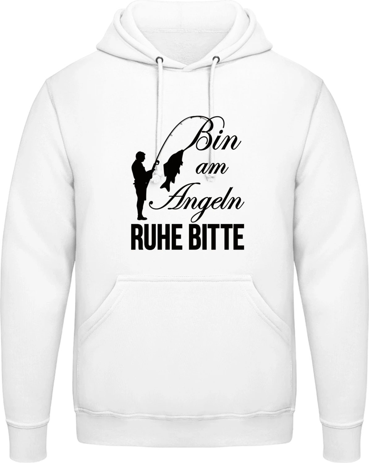 Bin am Angeln Ruhe bitte - Arctic white AWDis man hoodie - Front