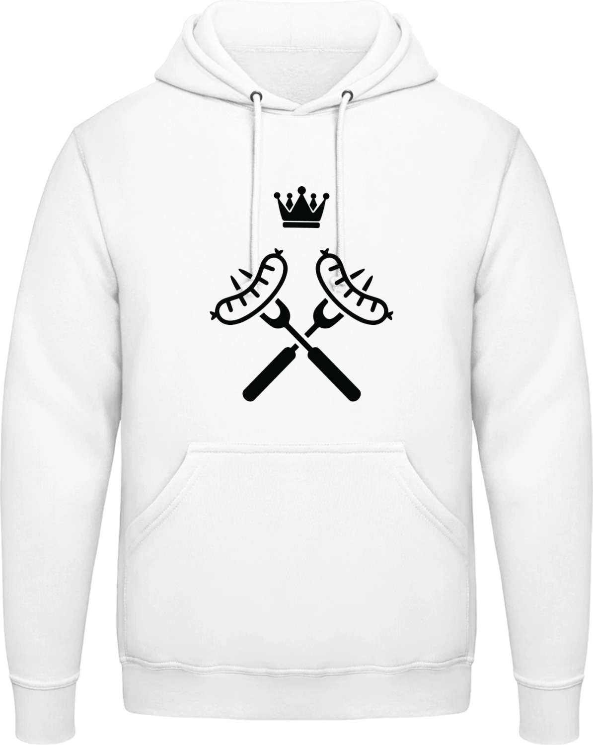 Sausage King - Arctic white AWDis man hoodie - Front