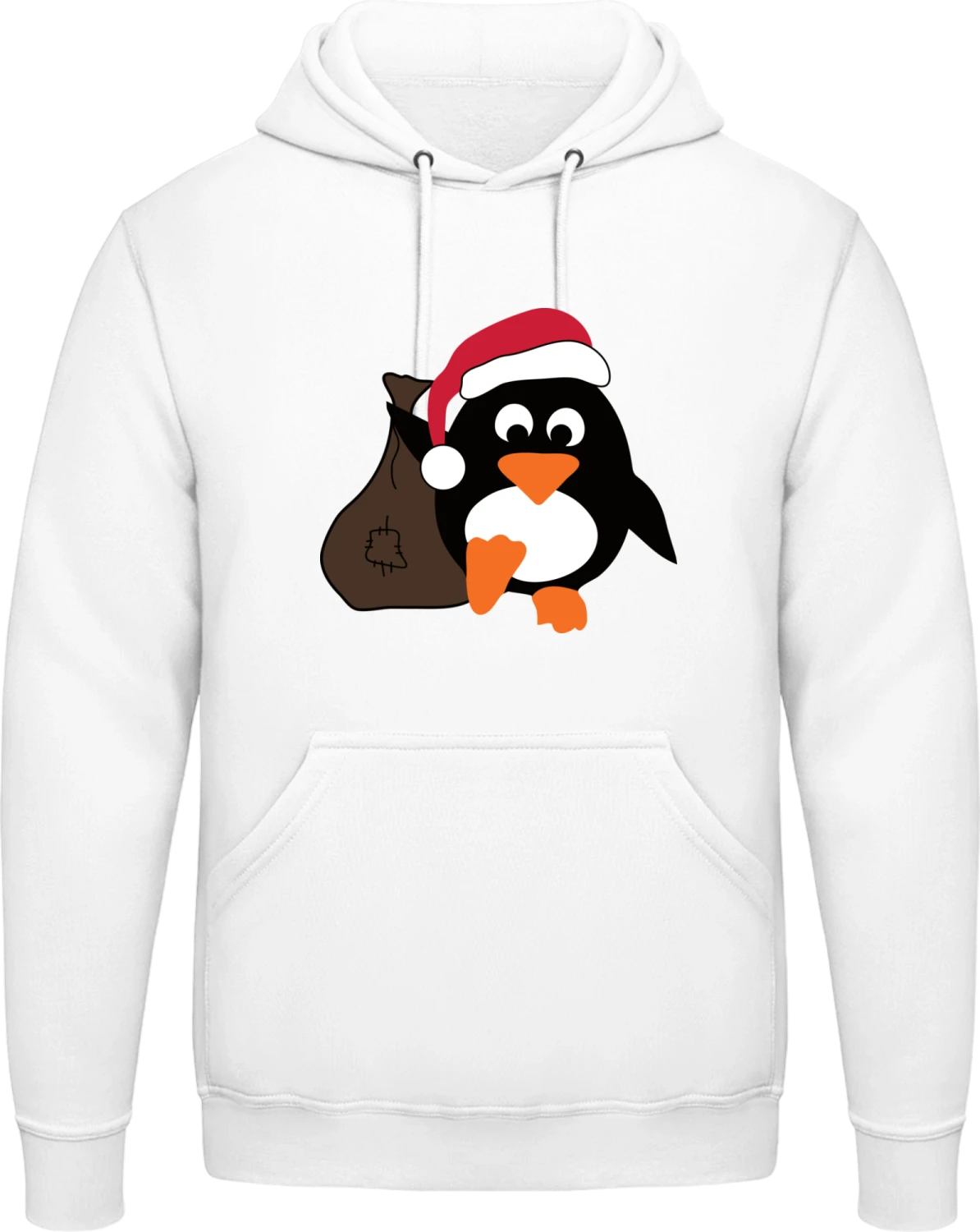 Penguin Santa - Arctic white AWDis man hoodie - Front