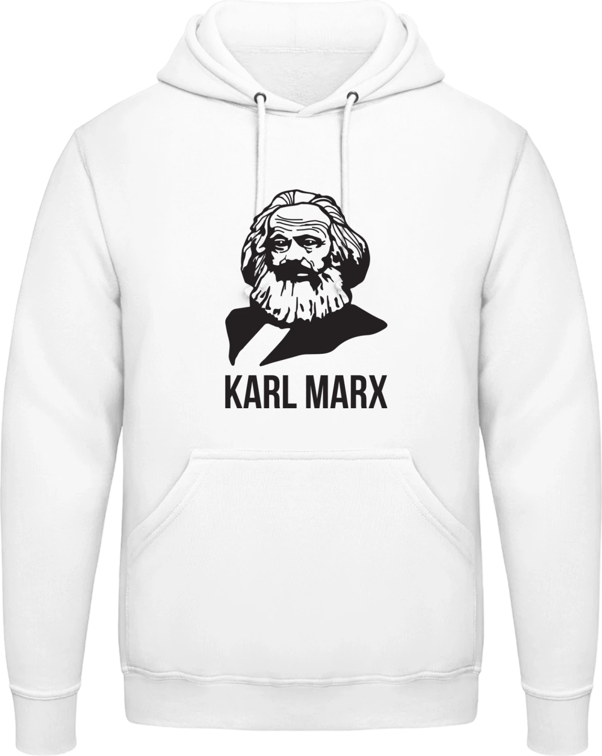 Karl Marx SIlhouette - Arctic white AWDis man hoodie - Front