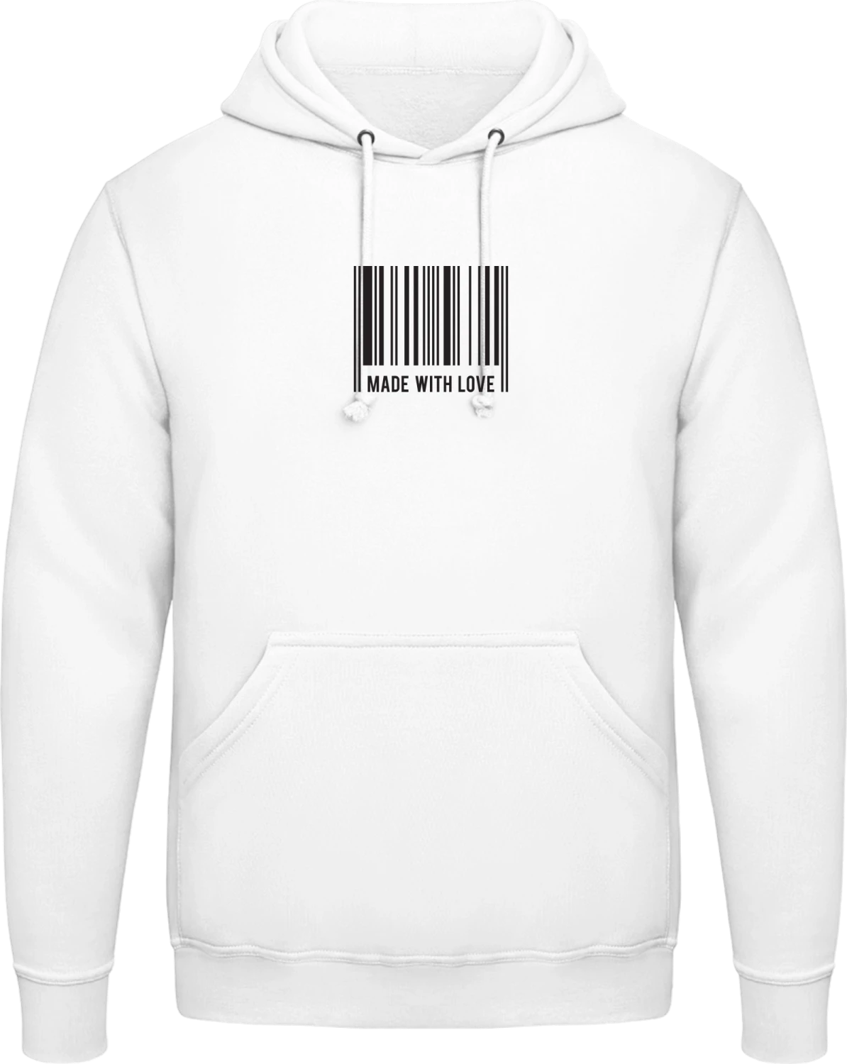 Made with Love - Arctic white AWDis man hoodie - Front