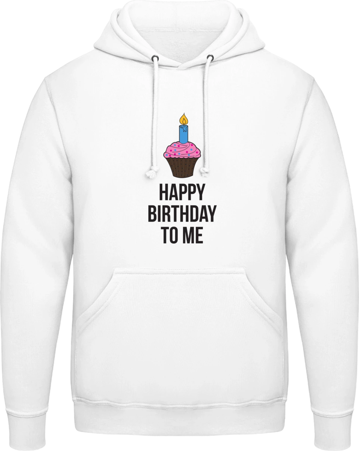 Happy Birthday To Me - Arctic white AWDis man hoodie - Front