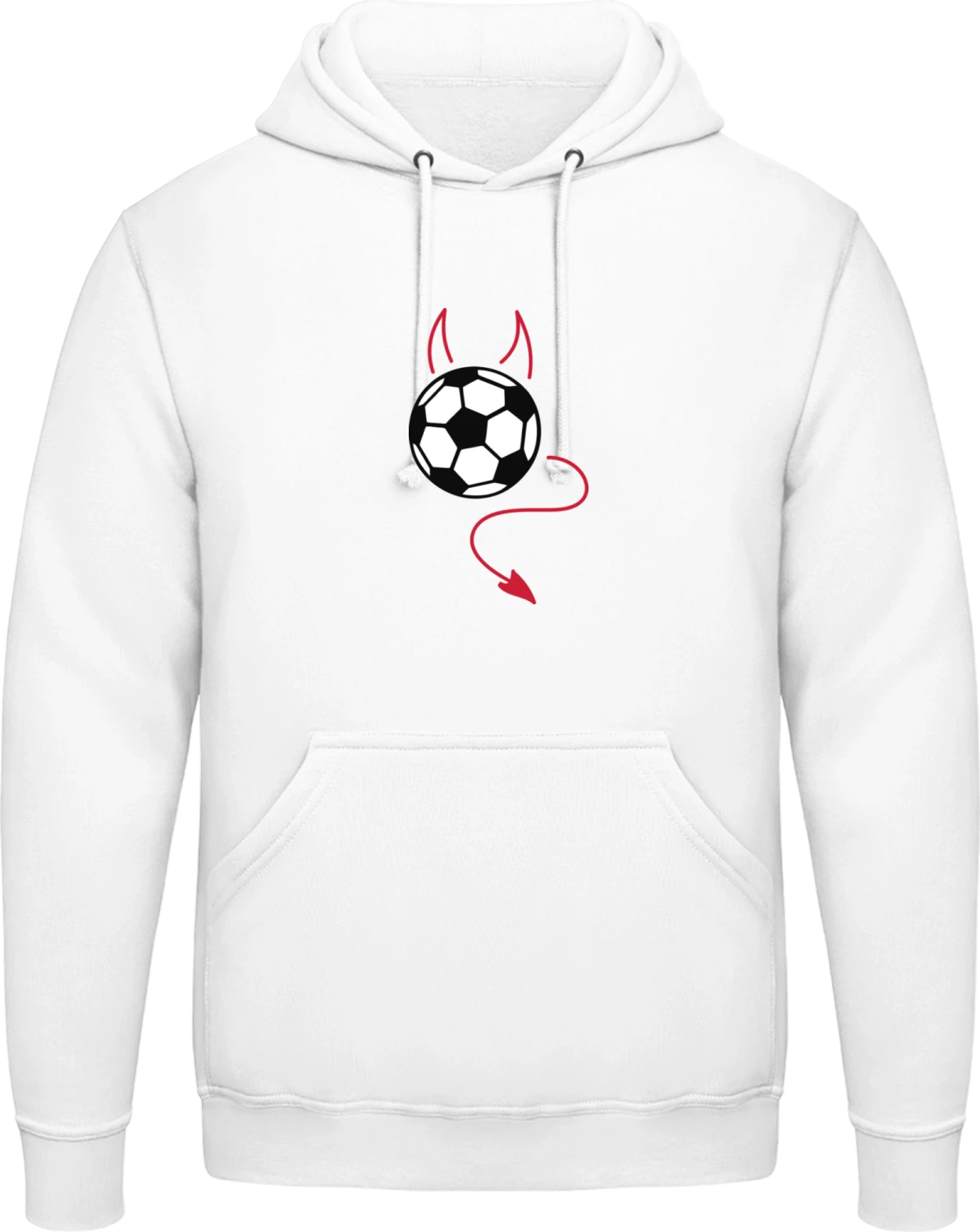 Football Devil - Arctic white AWDis man hoodie - Front