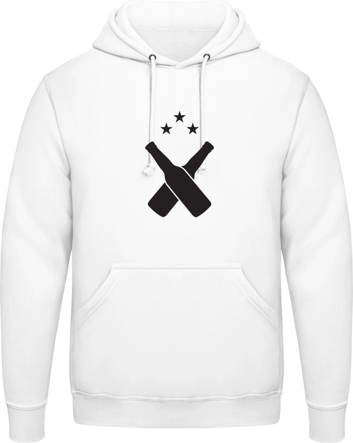 Beer Bottles Crossed - Arctic white AWDis man hoodie - Front