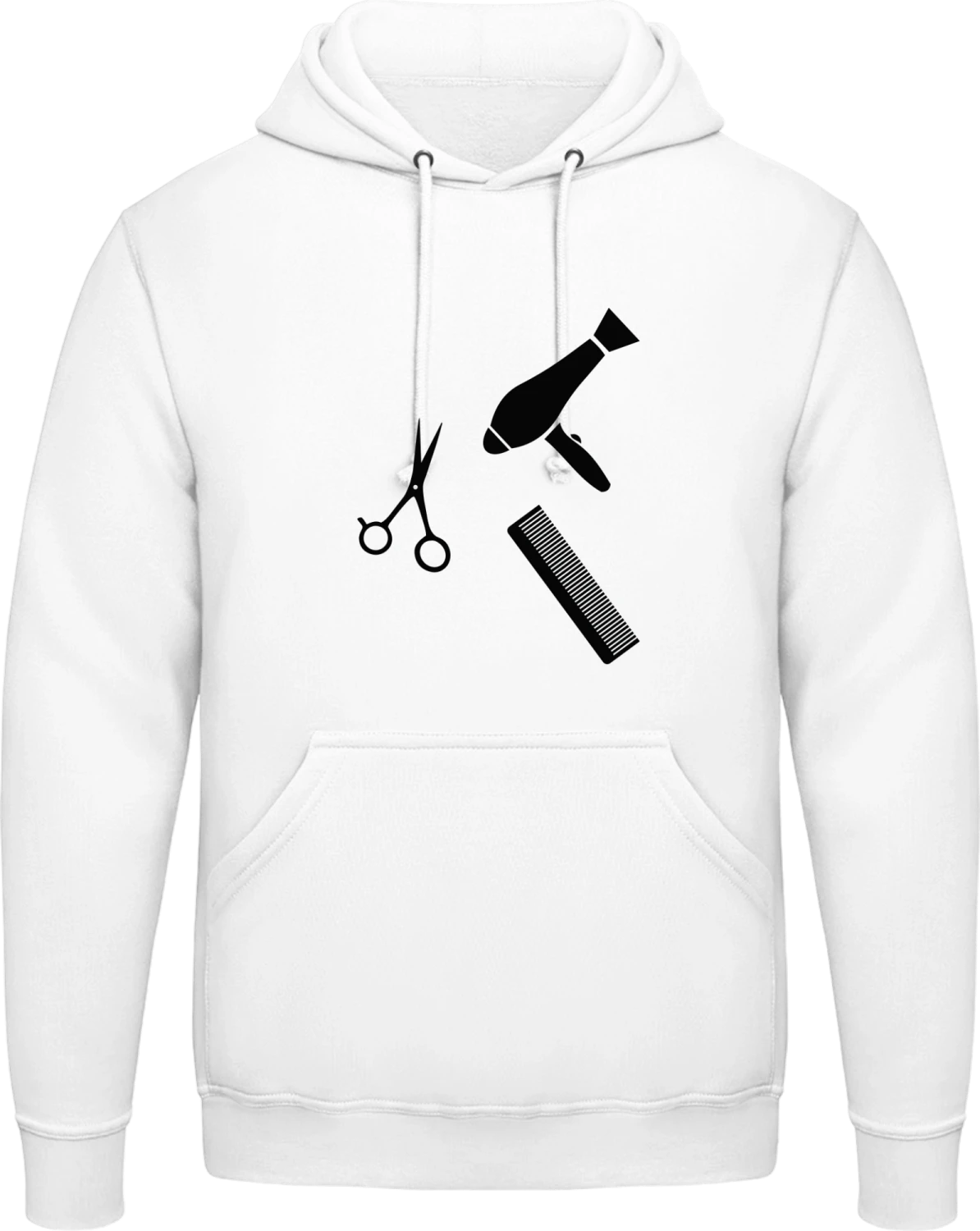 Hairdresser Tools - Arctic white AWDis man hoodie - Front