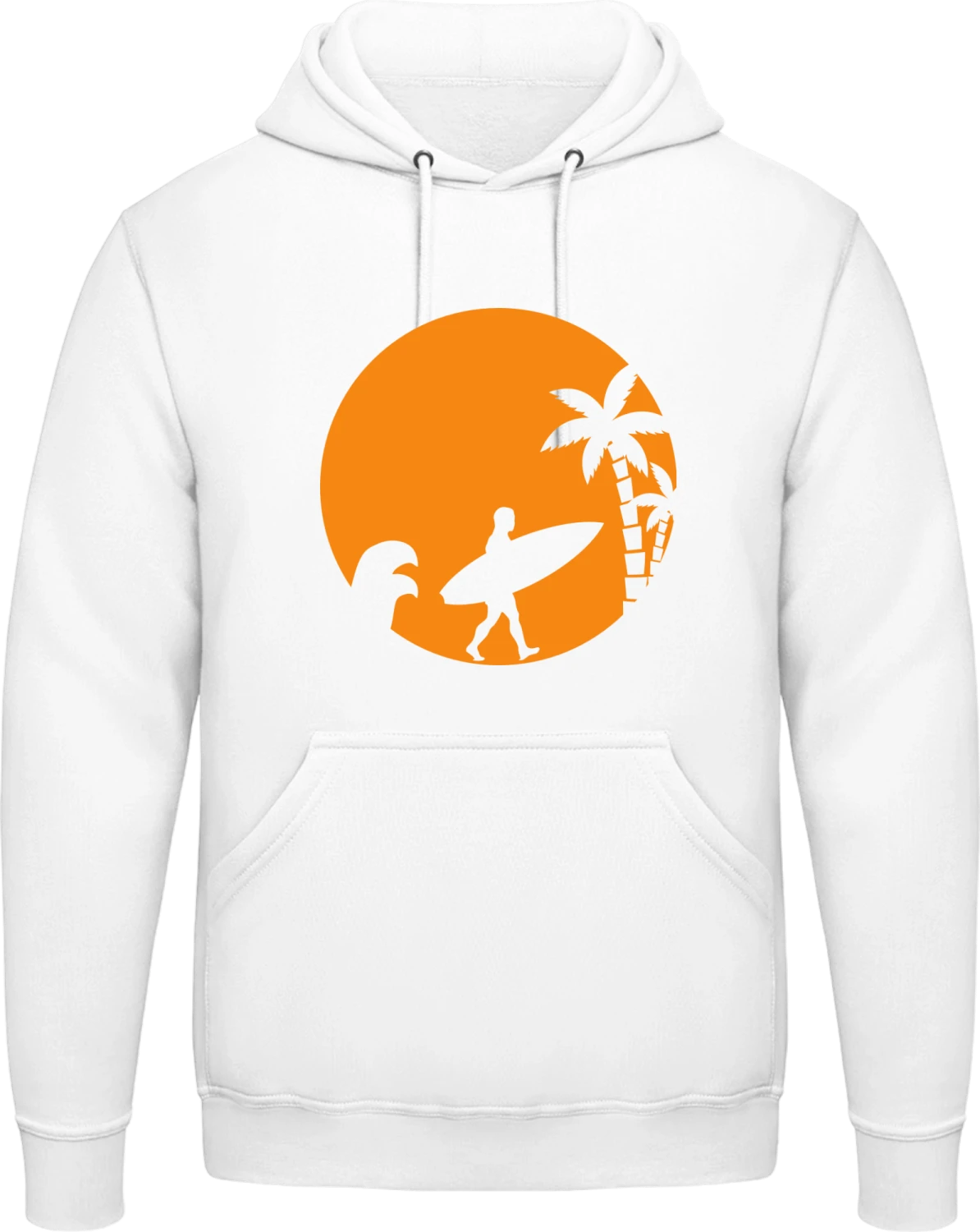 Surfer Paradise - Arctic white AWDis man hoodie - Front