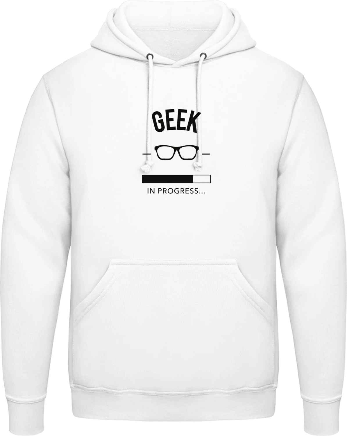 Geek in Progress - Arctic white AWDis man hoodie - Front