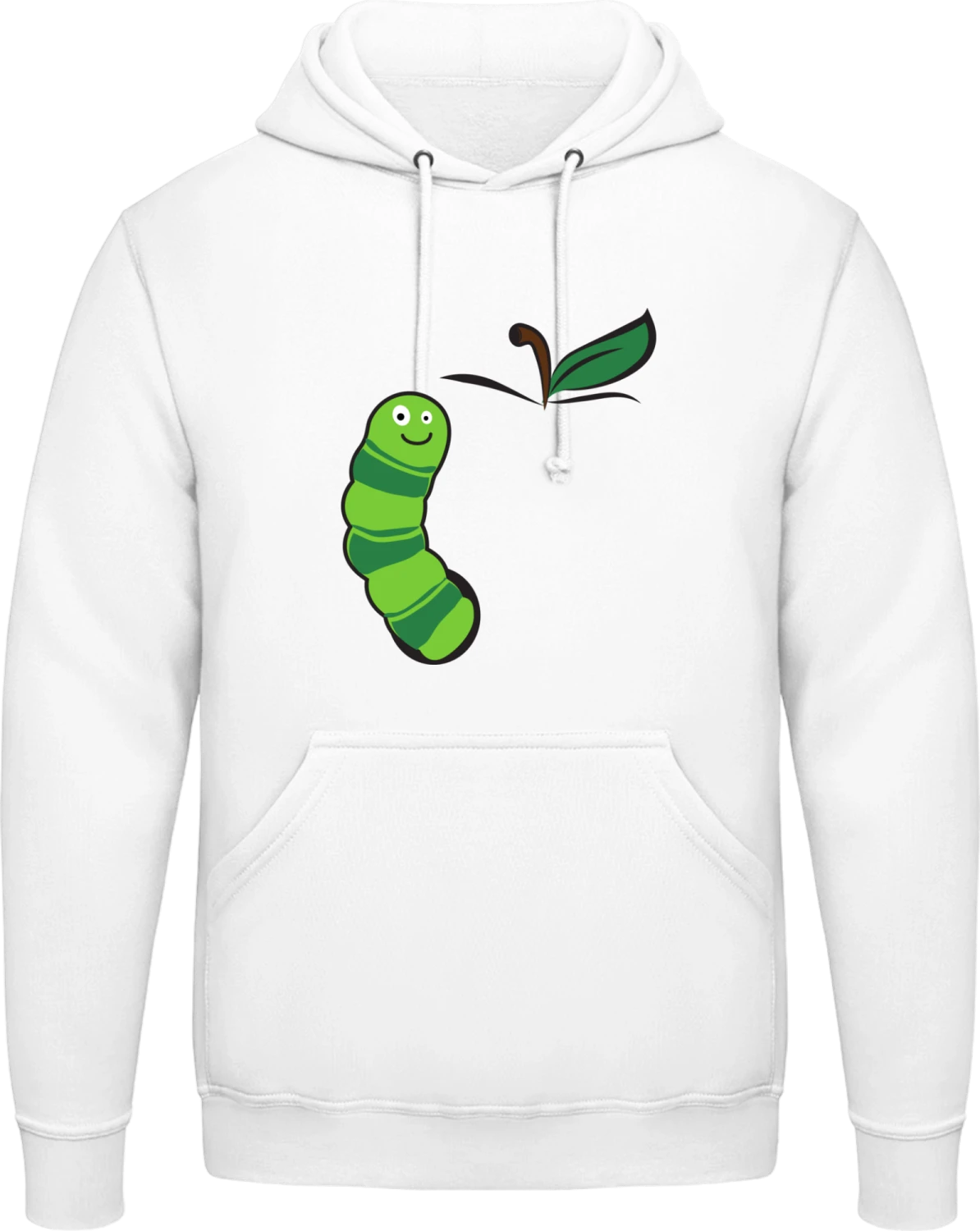 Raupe im Apfel - Arctic white AWDis man hoodie - Front