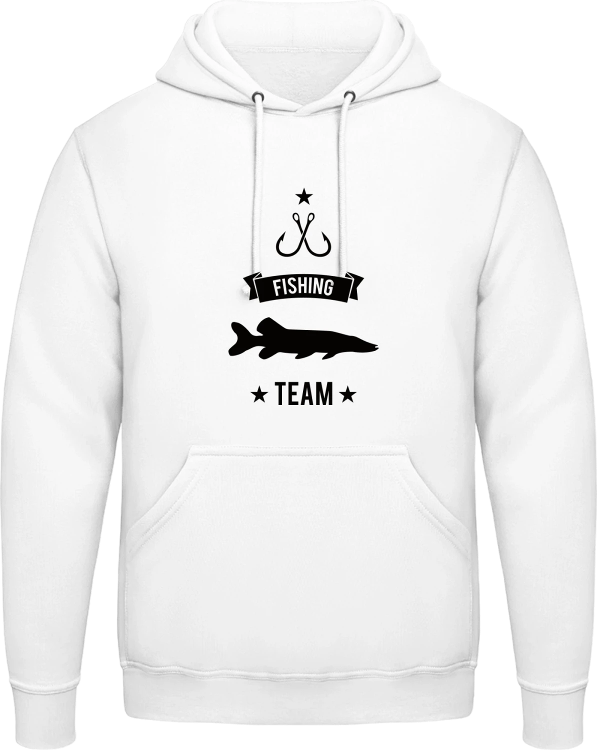 Pike Fishing Team - Arctic white AWDis man hoodie - Front