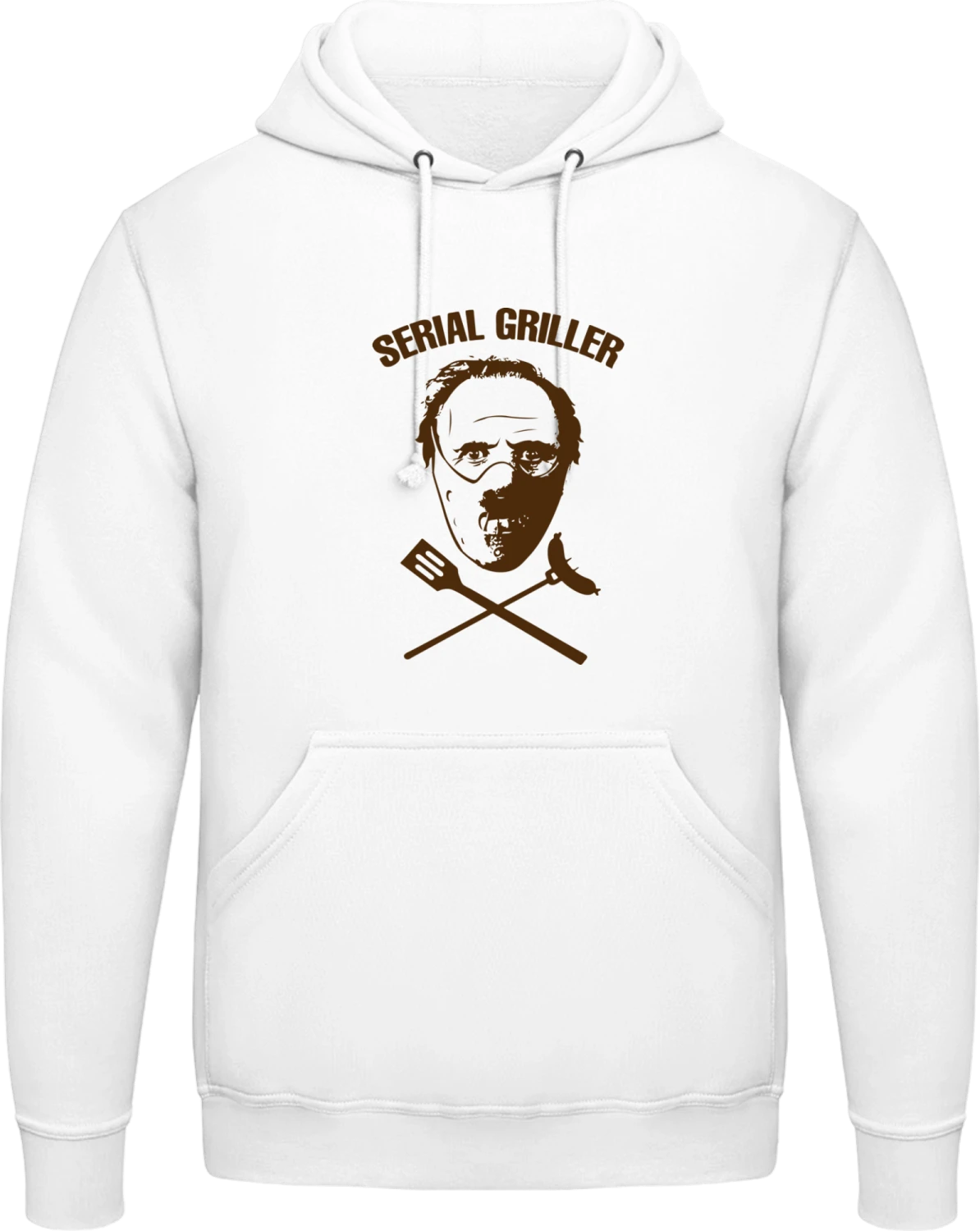 Serial Griller - Arctic white AWDis man hoodie - Front