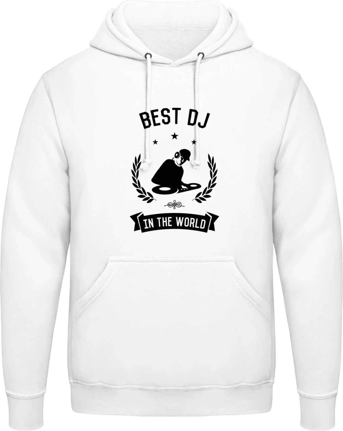 Best DJ In The World - Arctic white AWDis man hoodie - Front