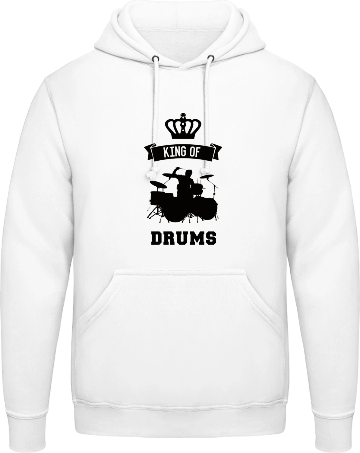 King Of Drums - Arctic white AWDis man hoodie - Front