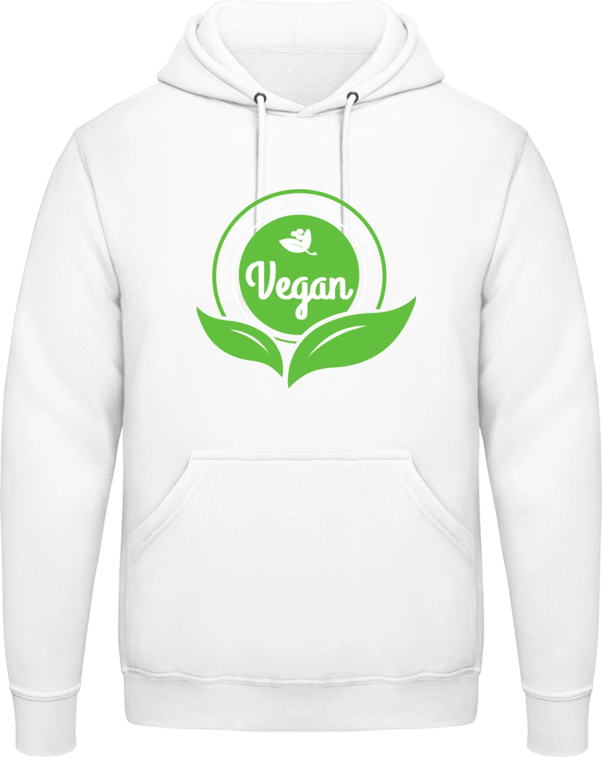 Vegan 100 Percent Natural - Arctic white AWDis man hoodie - Front