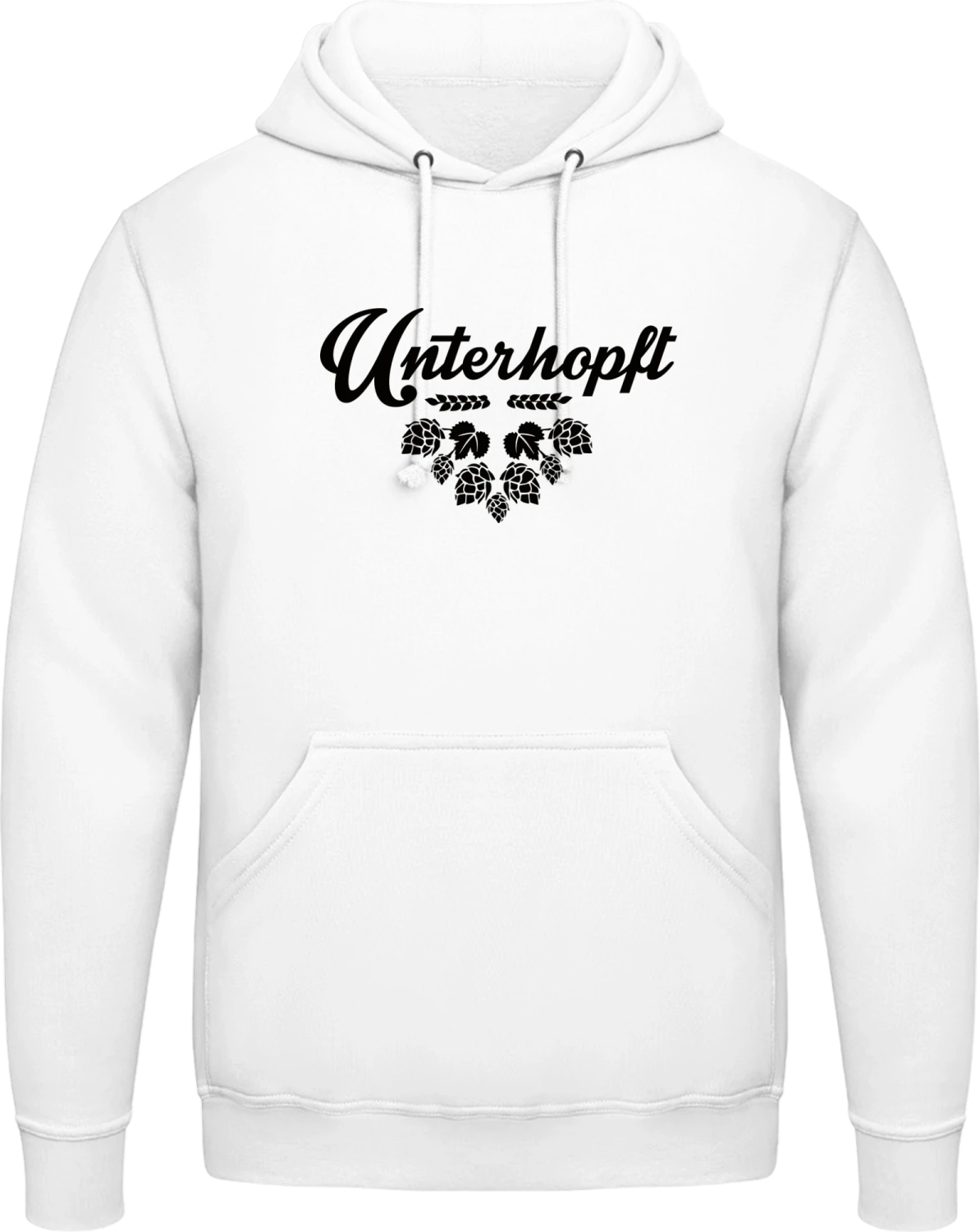 Unterhopft - Arctic white AWDis man hoodie - Front