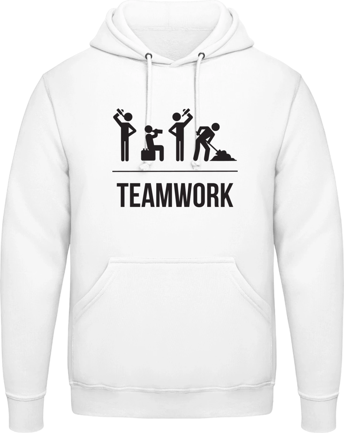 Teamwork - Arctic white AWDis man hoodie - Front