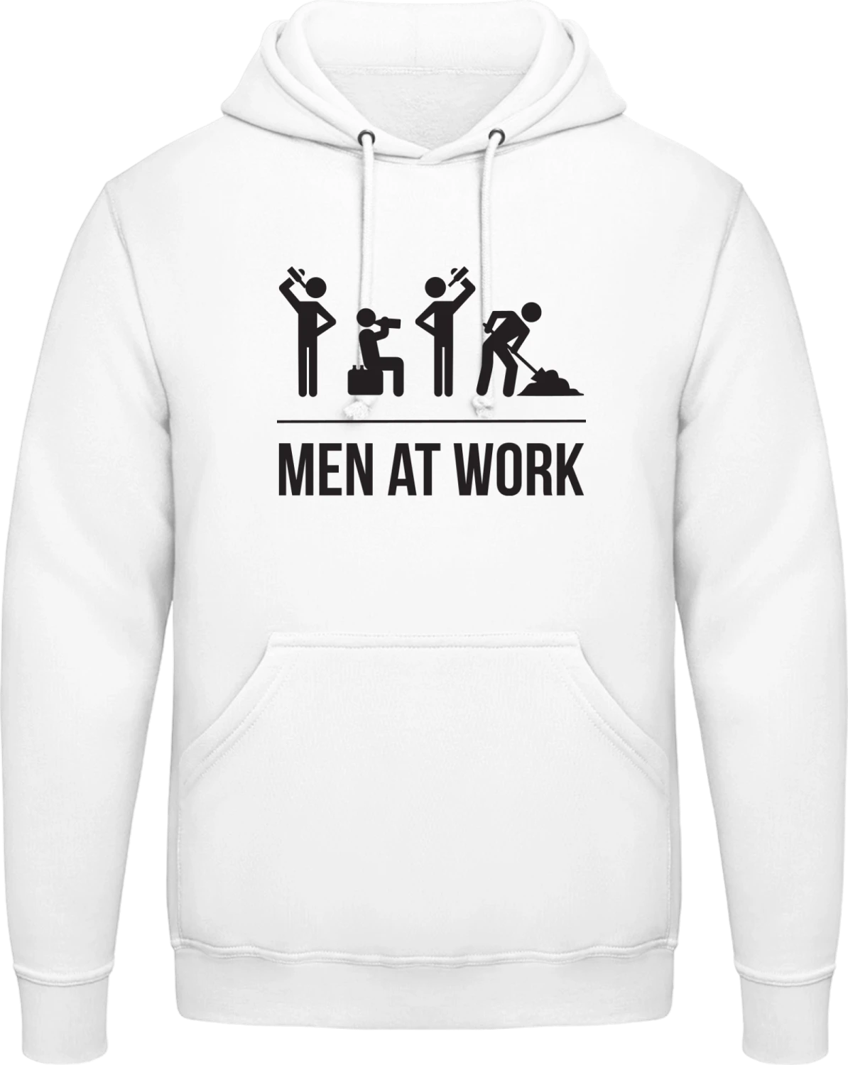 Men At Work - Arctic white AWDis man hoodie - Front