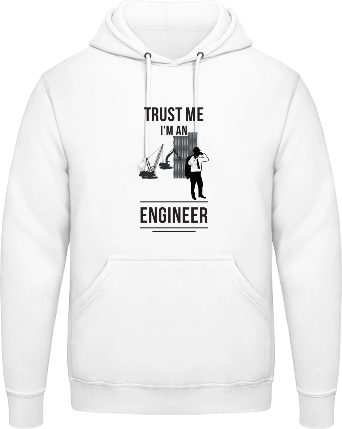 Trust Me I'm An Engineer Design - Arctic white AWDis man hoodie - Front