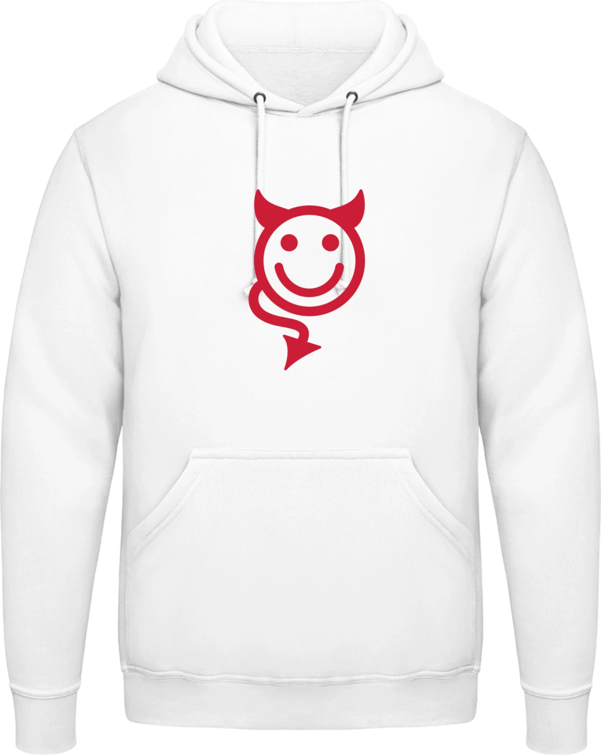 Devil Smiley Icon - Arctic white AWDis man hoodie - Front