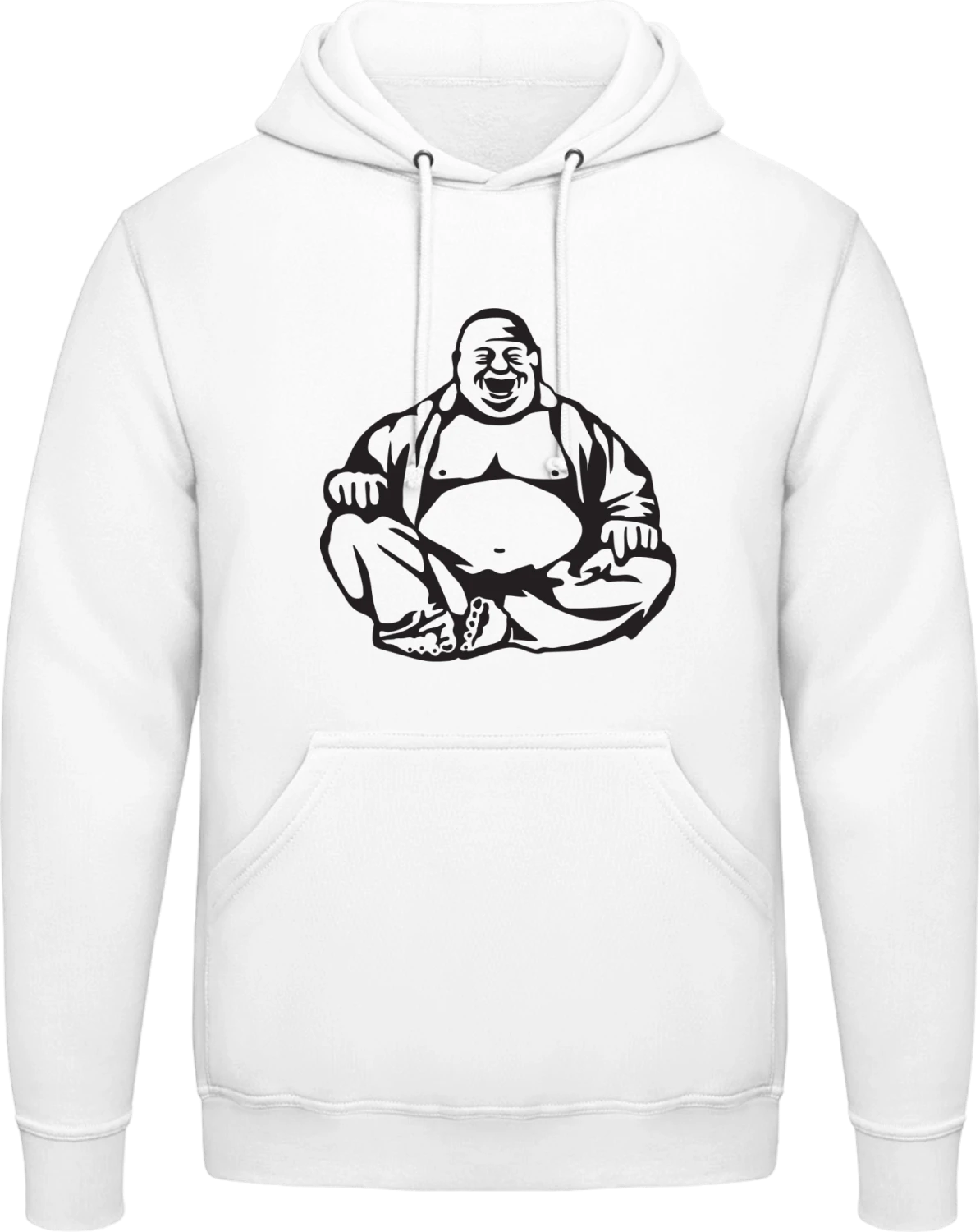 Buddha Figure - Arctic white AWDis man hoodie - Front