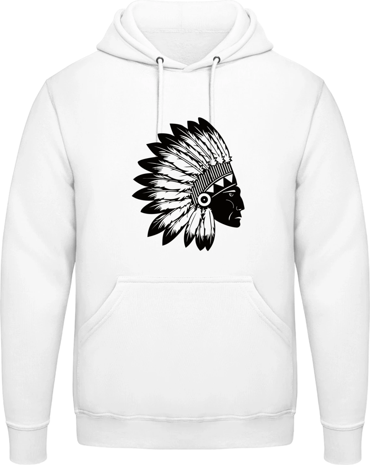 Indian - Arctic white AWDis man hoodie - Front