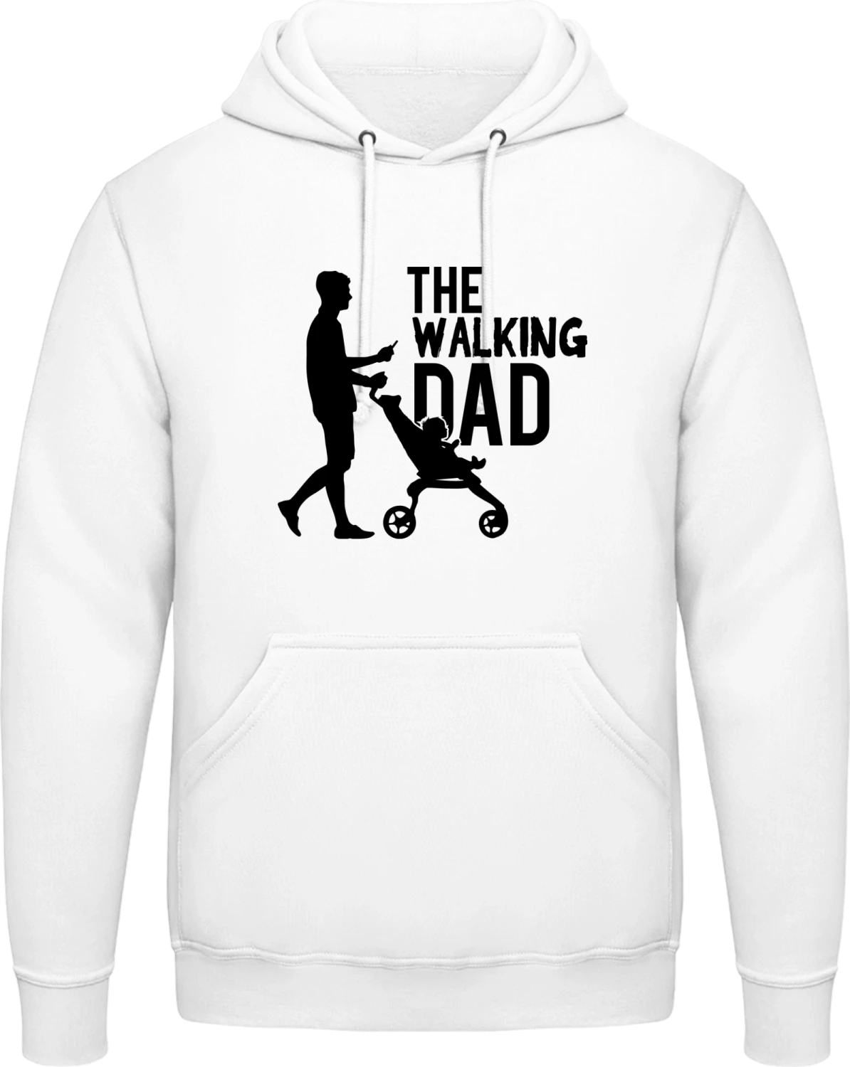 The Walking Dad - Arctic white AWDis man hoodie - Front