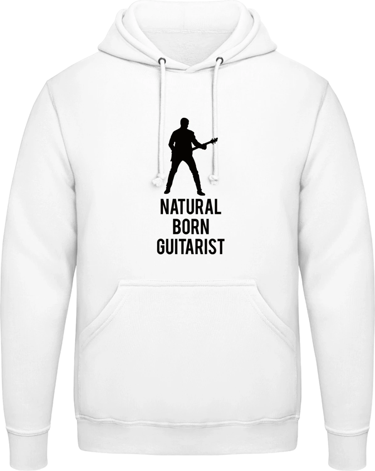 Natural Born Guitar Player - Arctic white AWDis man hoodie - Front