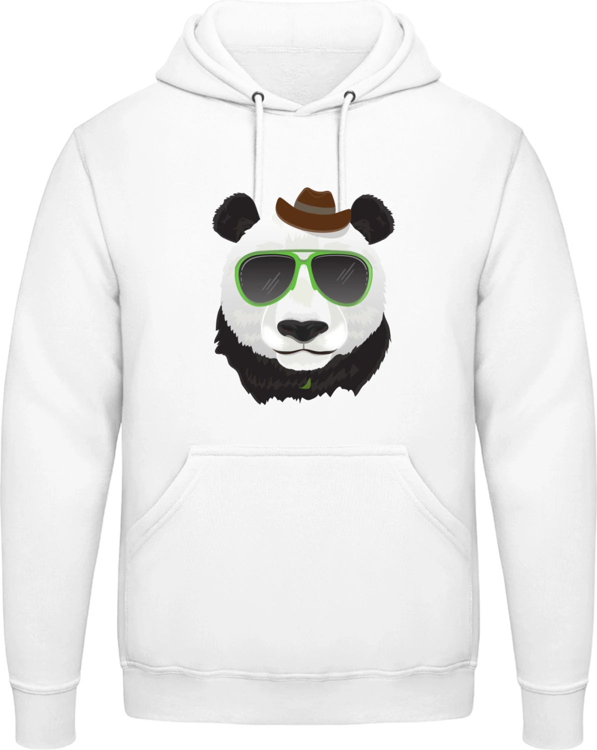 Hipster Panda - Arctic white AWDis man hoodie - Front