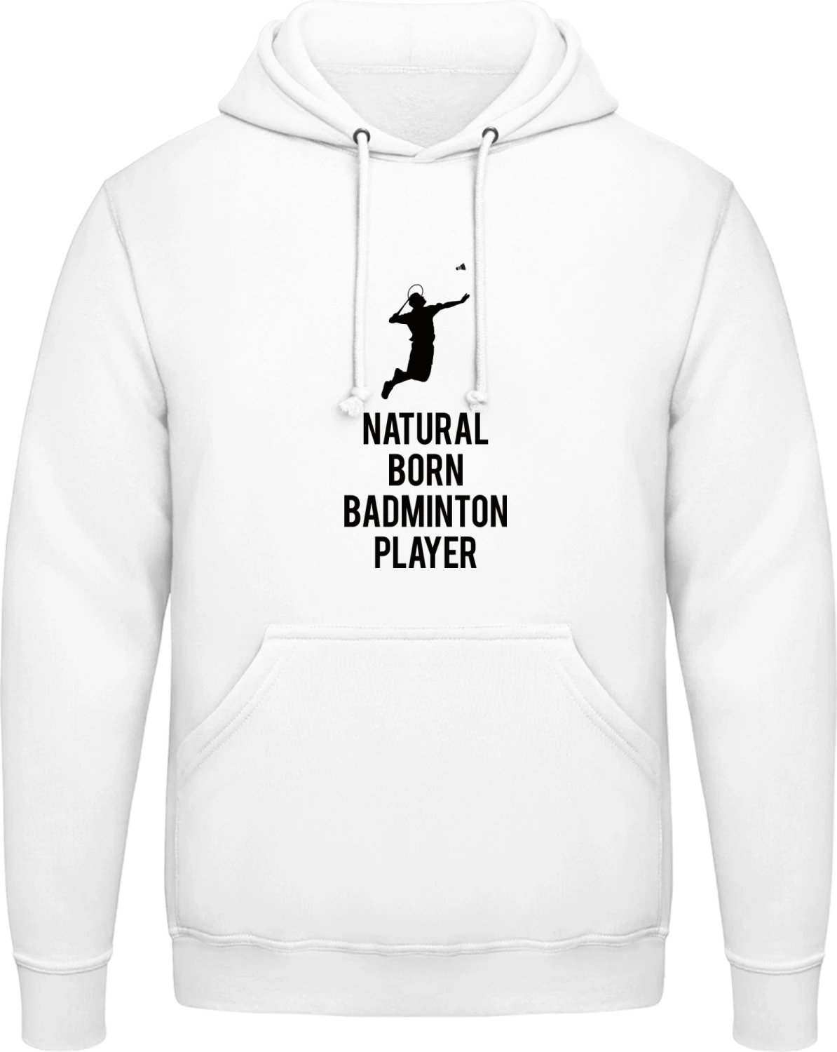 Natural Born Badminton Player - Arctic white AWDis man hoodie - Front