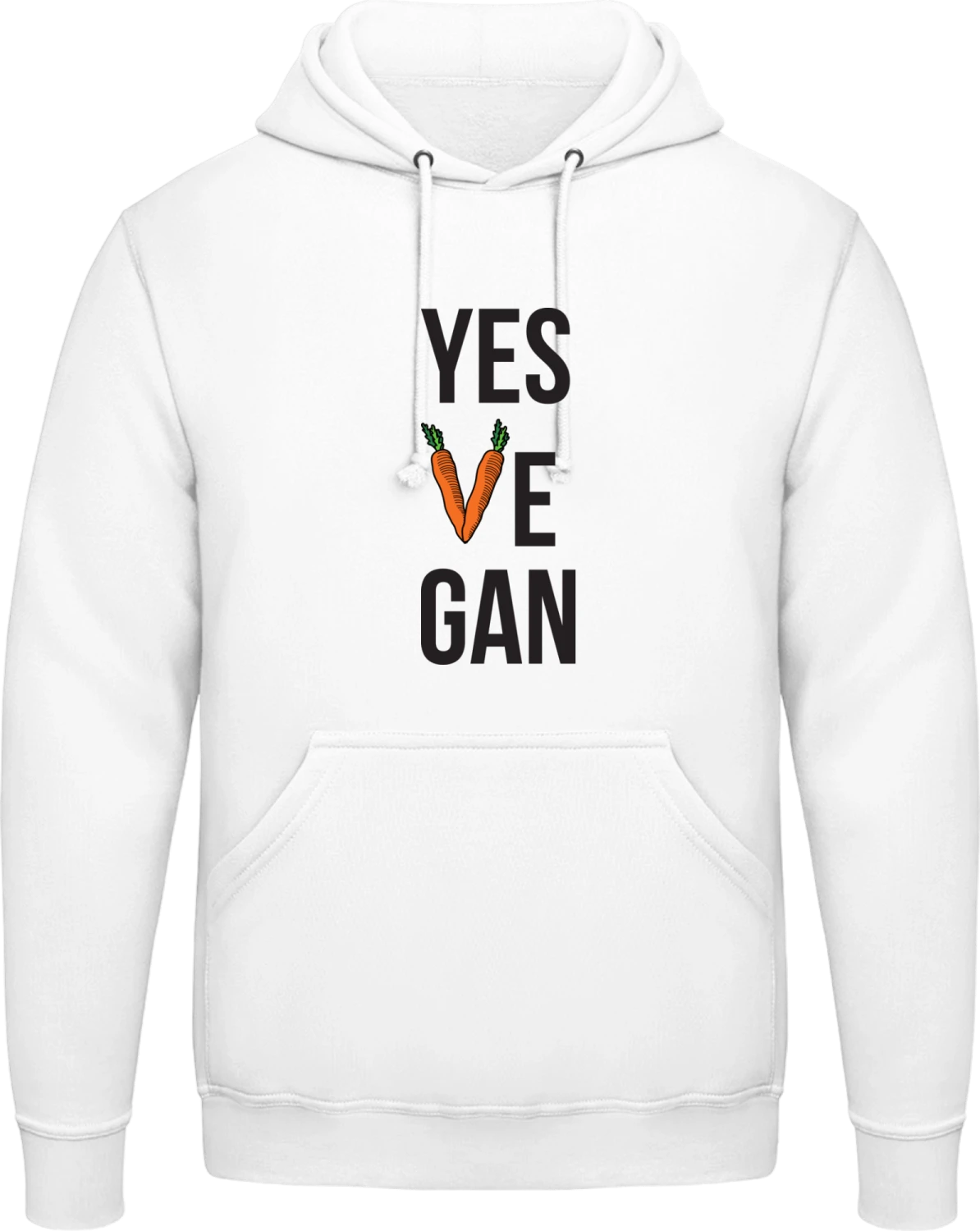 Yes Ve Gan - Arctic white AWDis man hoodie - Front