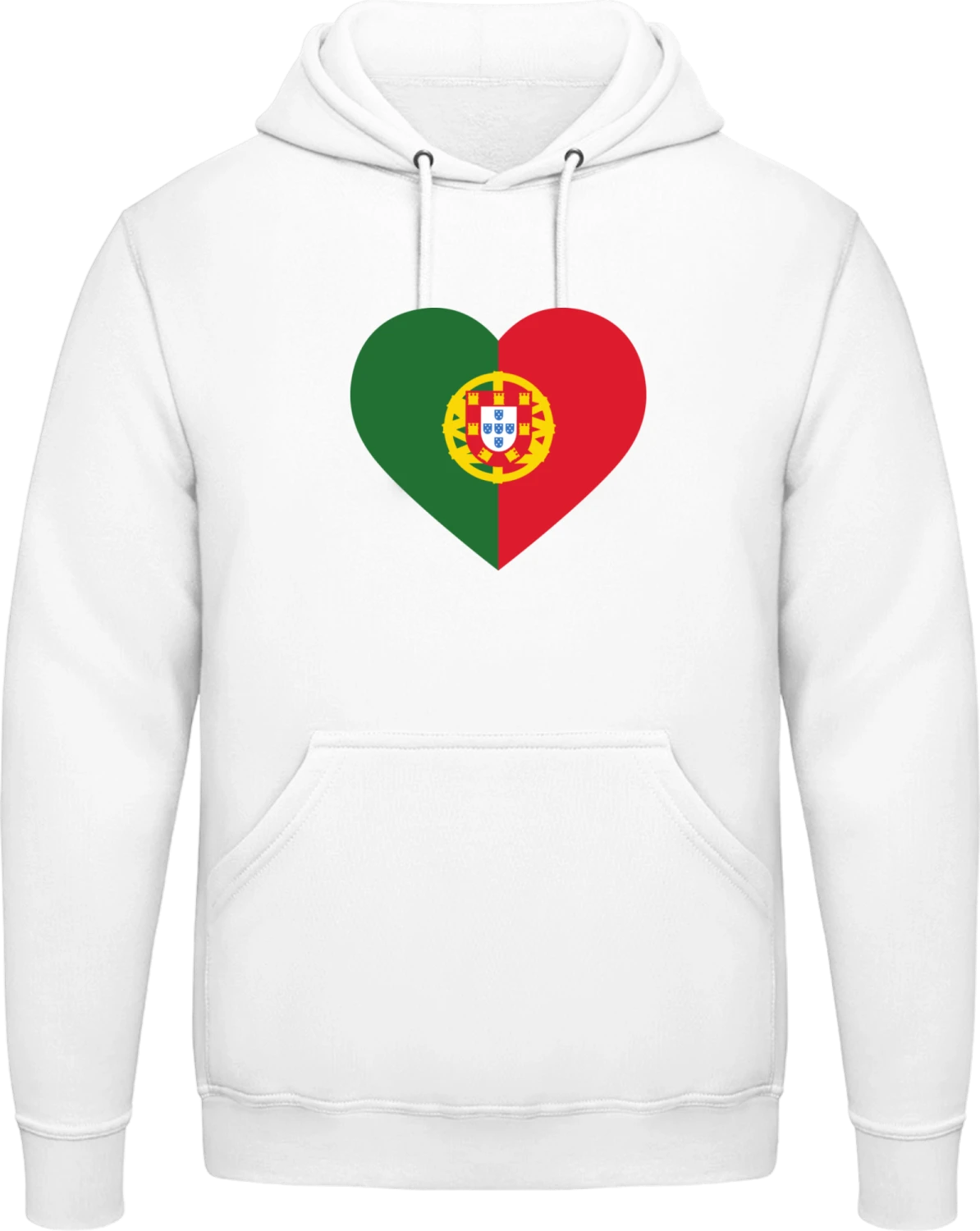 Portugal Heart Flag Crest - Arctic white AWDis man hoodie - Front