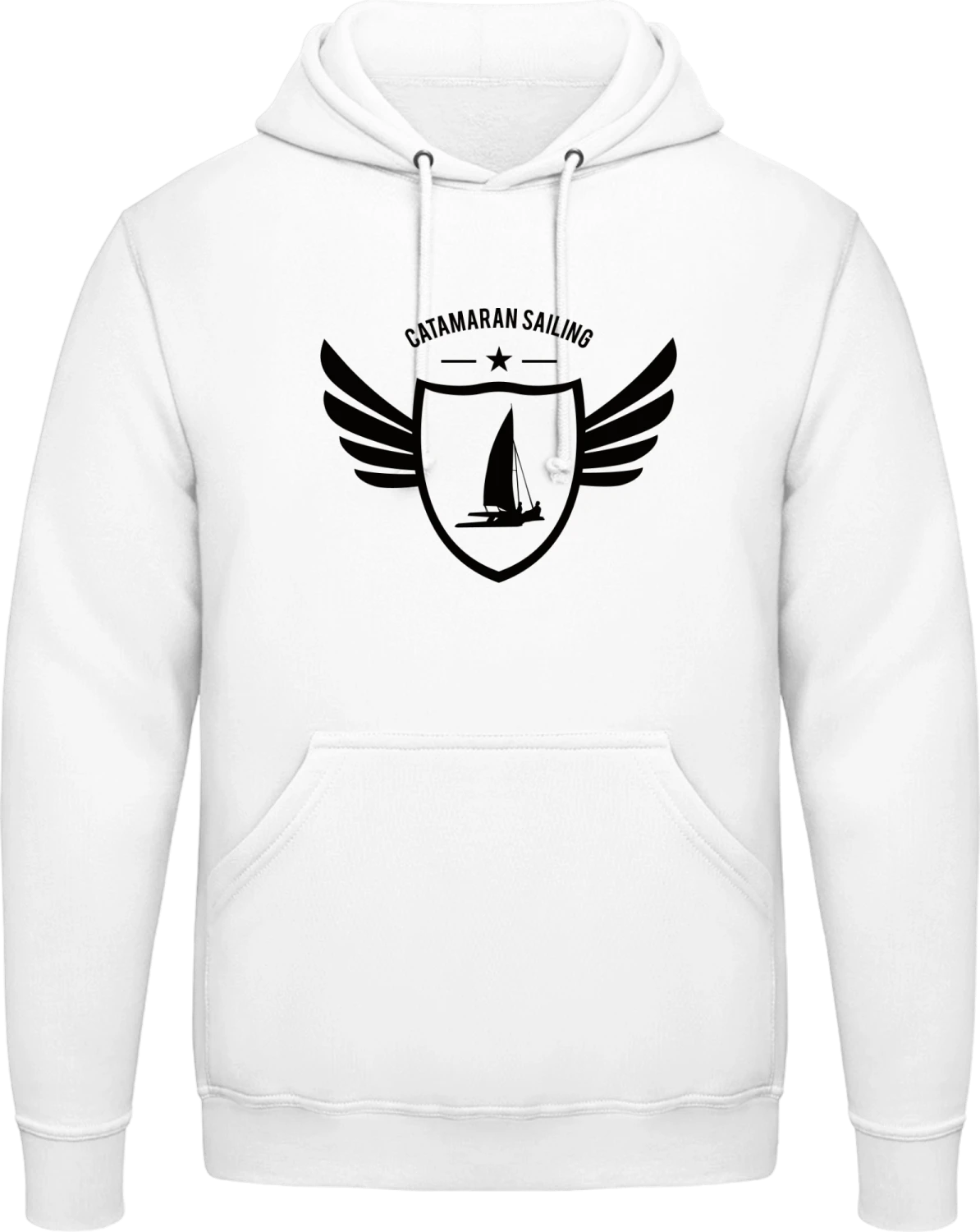 Catamaran Sailing - Arctic white AWDis man hoodie - Front