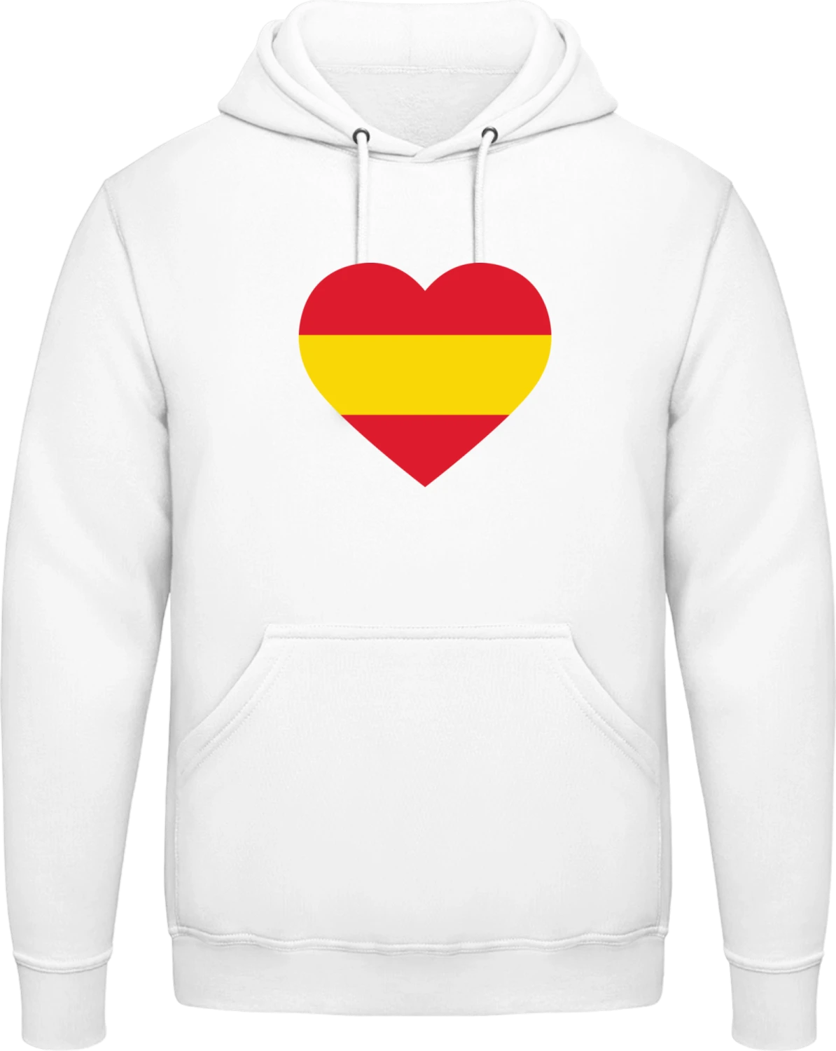 Spain Heart Flag - Arctic white AWDis man hoodie - Front