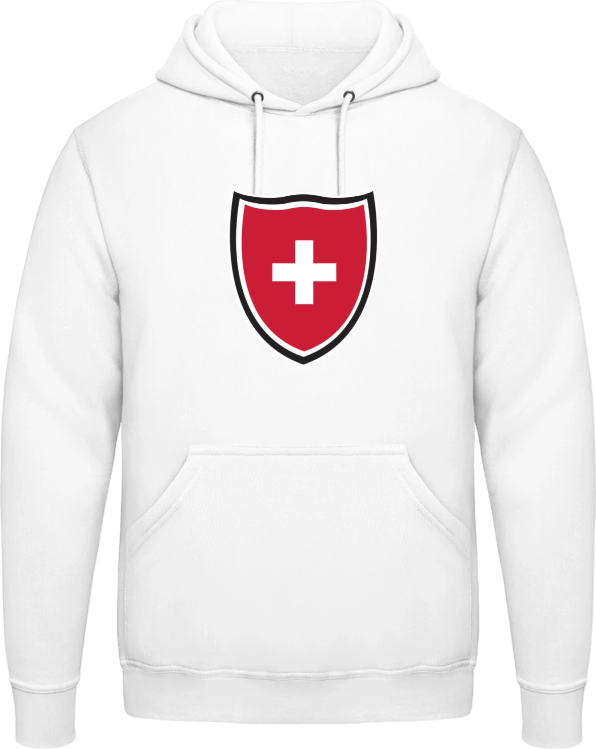 Switzerland Shield Flag - Arctic white AWDis man hoodie - Front