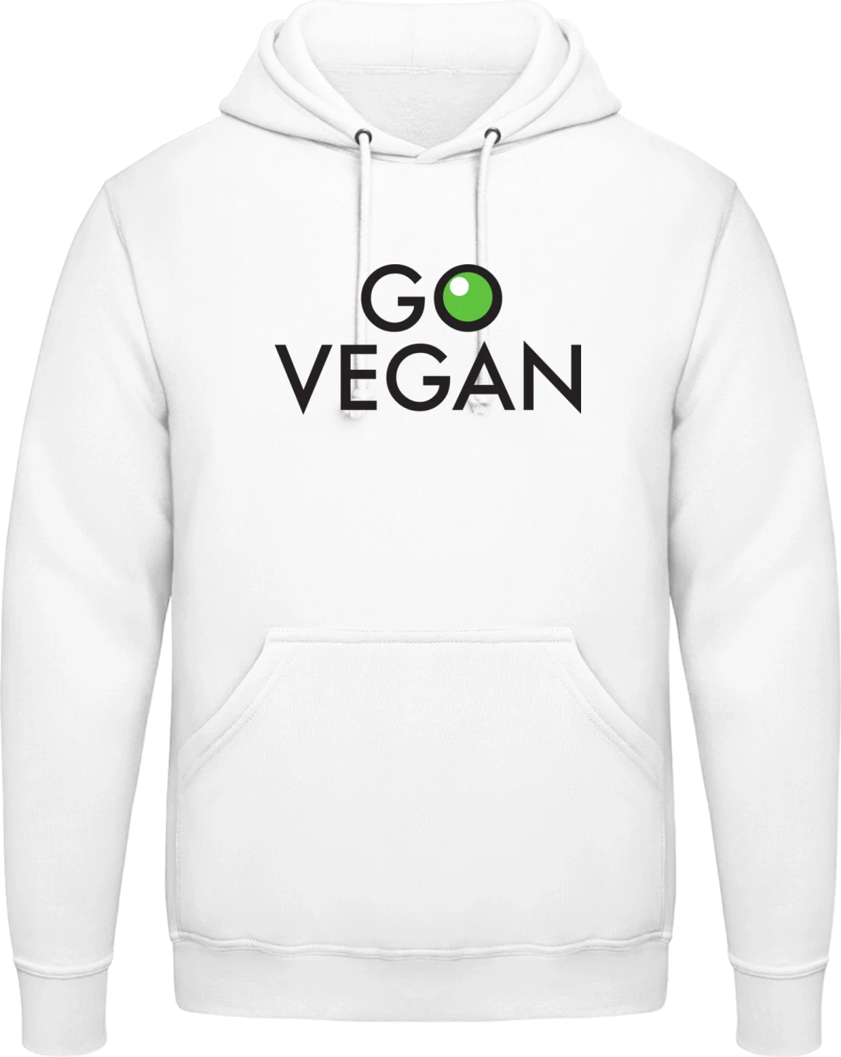 Go Vegan Logo - Arctic white AWDis man hoodie - Front