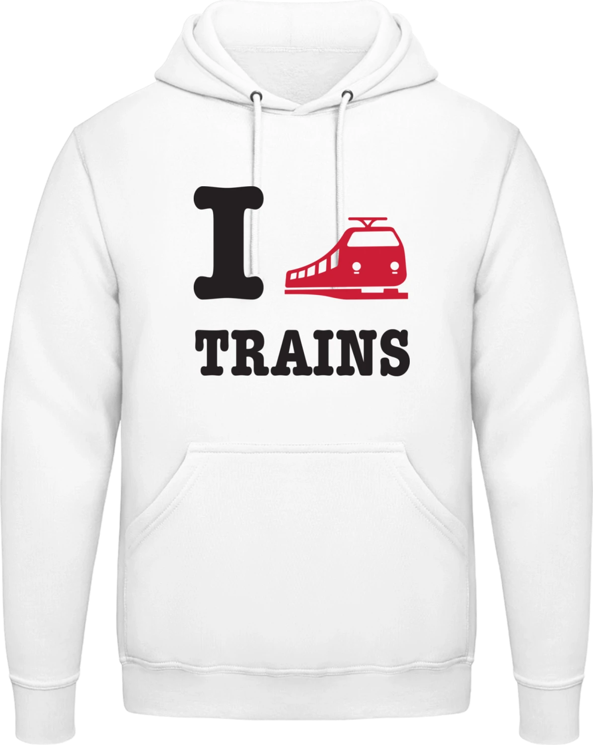 I Love Trains - Arctic white AWDis man hoodie - Front