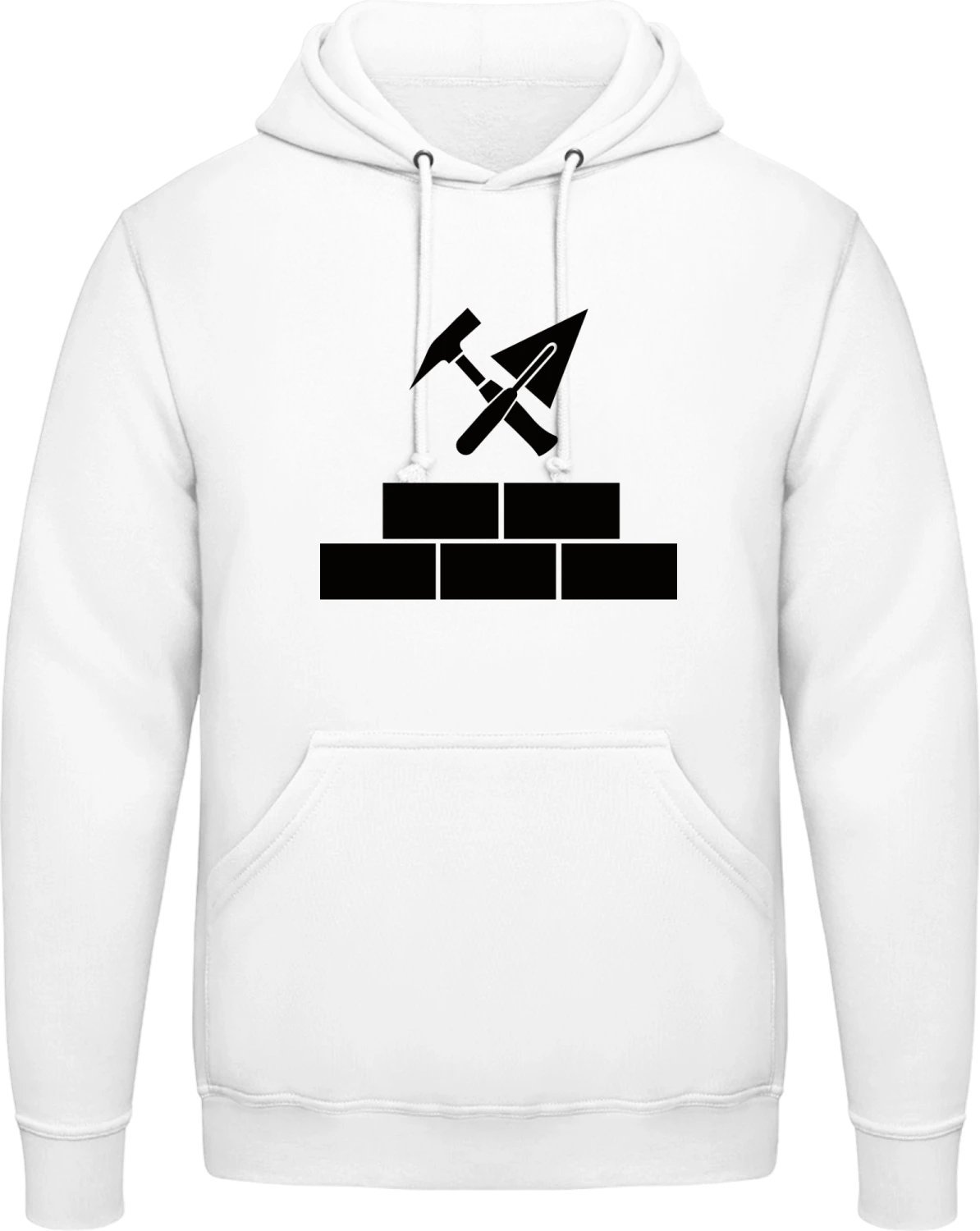 Mason Logo - Arctic white AWDis man hoodie - Front