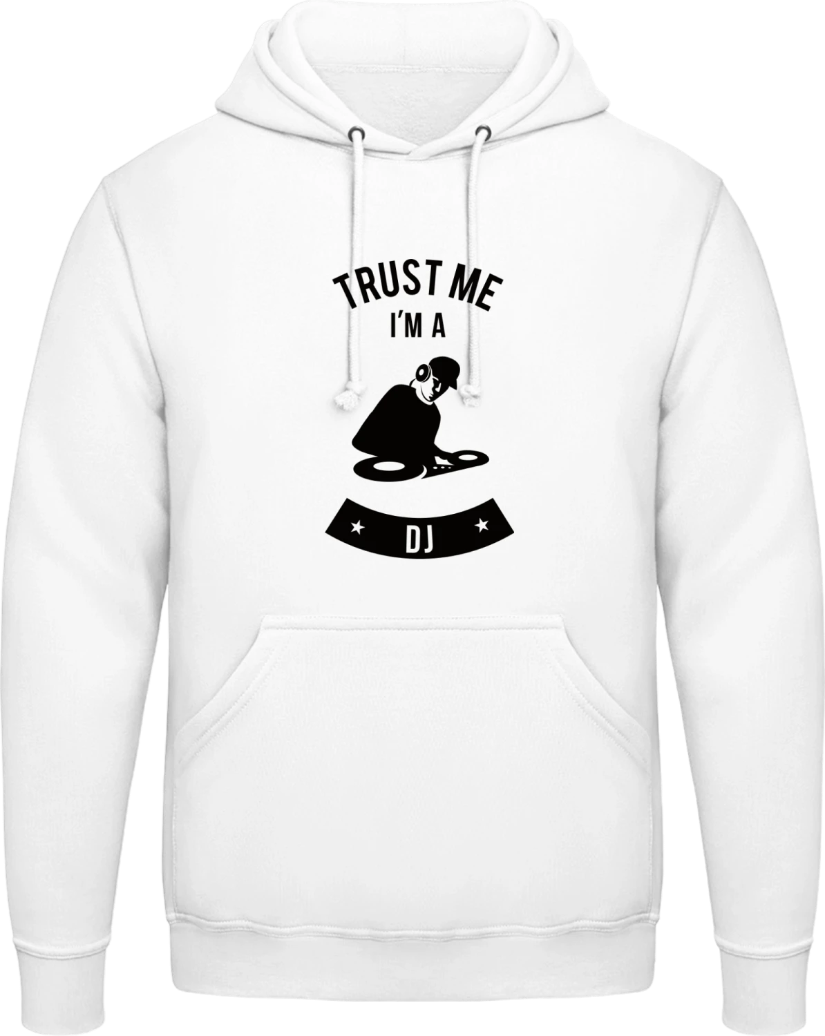 Trust Me I'm a DJ - Arctic white AWDis man hoodie - Front