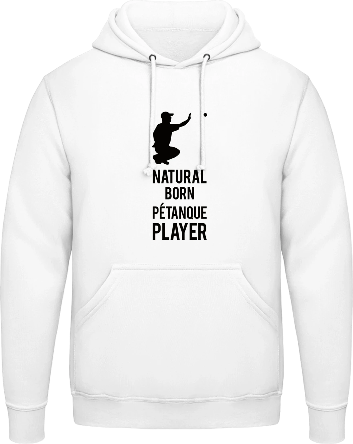 Natural Born Pétanque Player - Arctic white AWDis man hoodie - Front