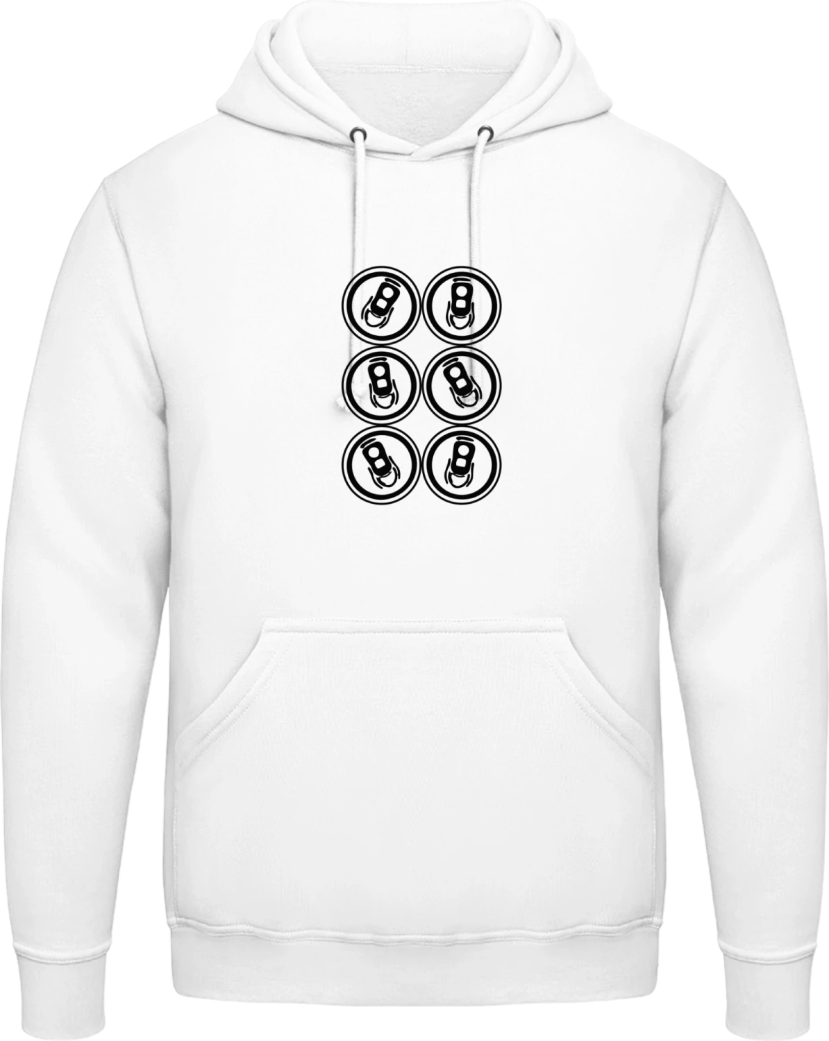 Beer Six Pack - Arctic white AWDis man hoodie - Front