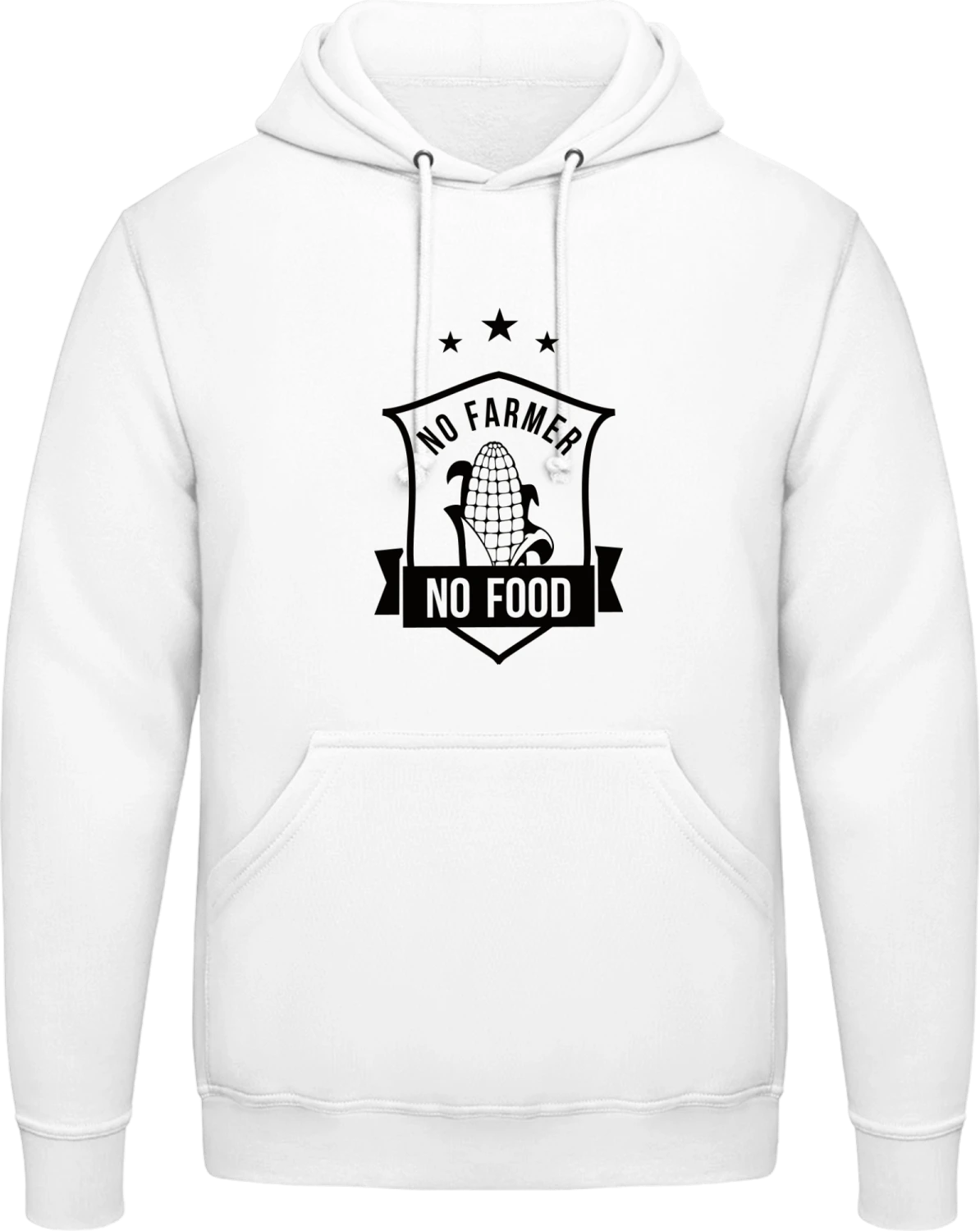 No Farmer No Food - Arctic white AWDis man hoodie - Front