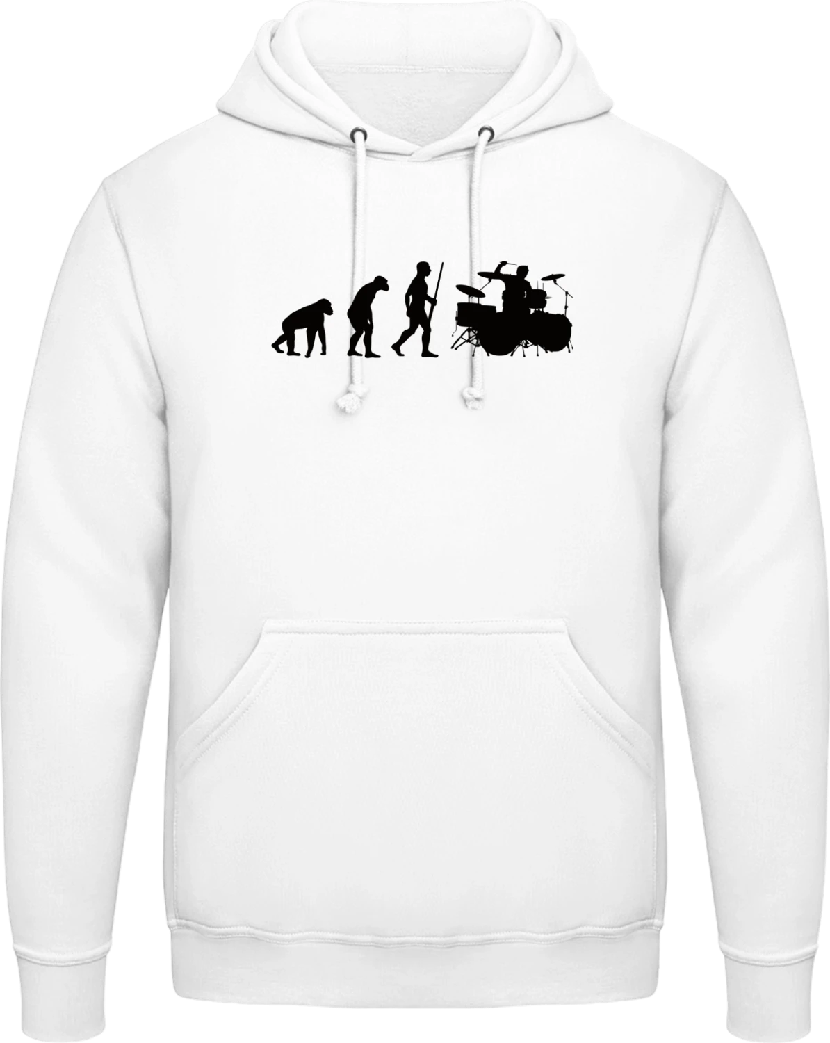 Drummer Evolution - Arctic white AWDis man hoodie - Front