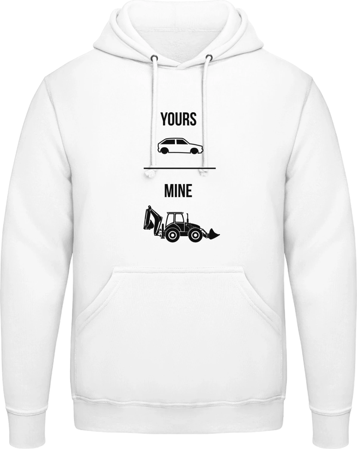 Auto vs Traktor - Arctic white AWDis man hoodie - Front