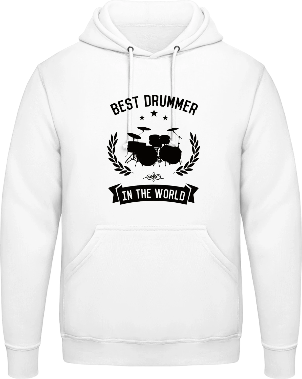 Best Drummer In The World - Arctic white AWDis man hoodie - Front