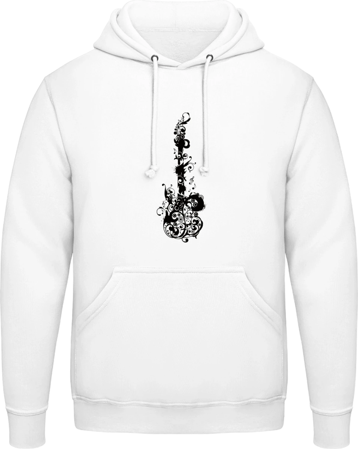 Stylish Guitar - Arctic white AWDis man hoodie - Front