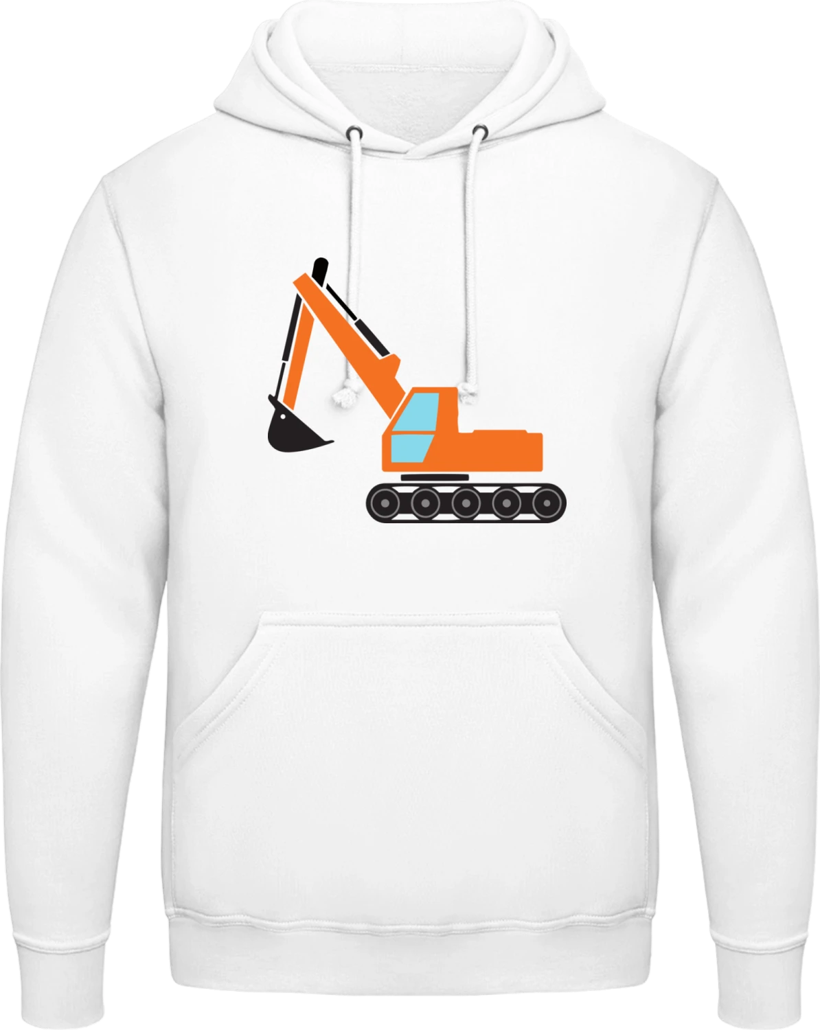 Excavator Construction - Arctic white AWDis man hoodie - Front