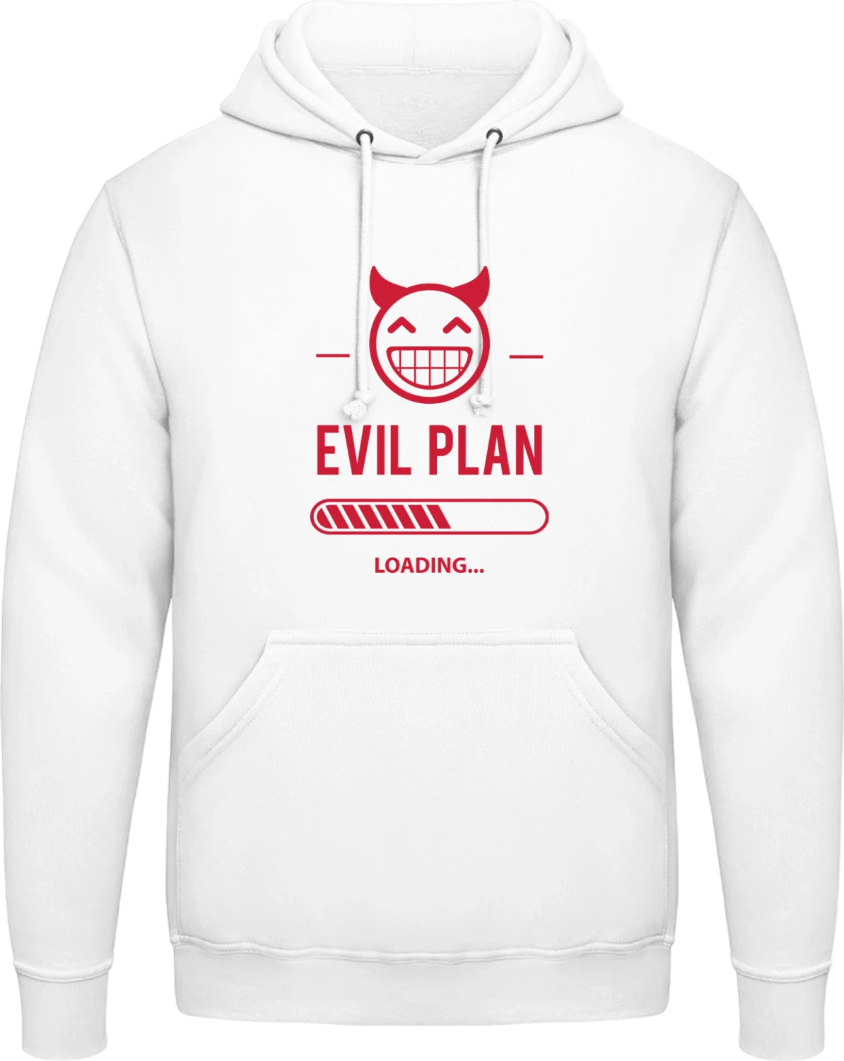 Evil Plan Loading - Arctic white AWDis man hoodie - Front