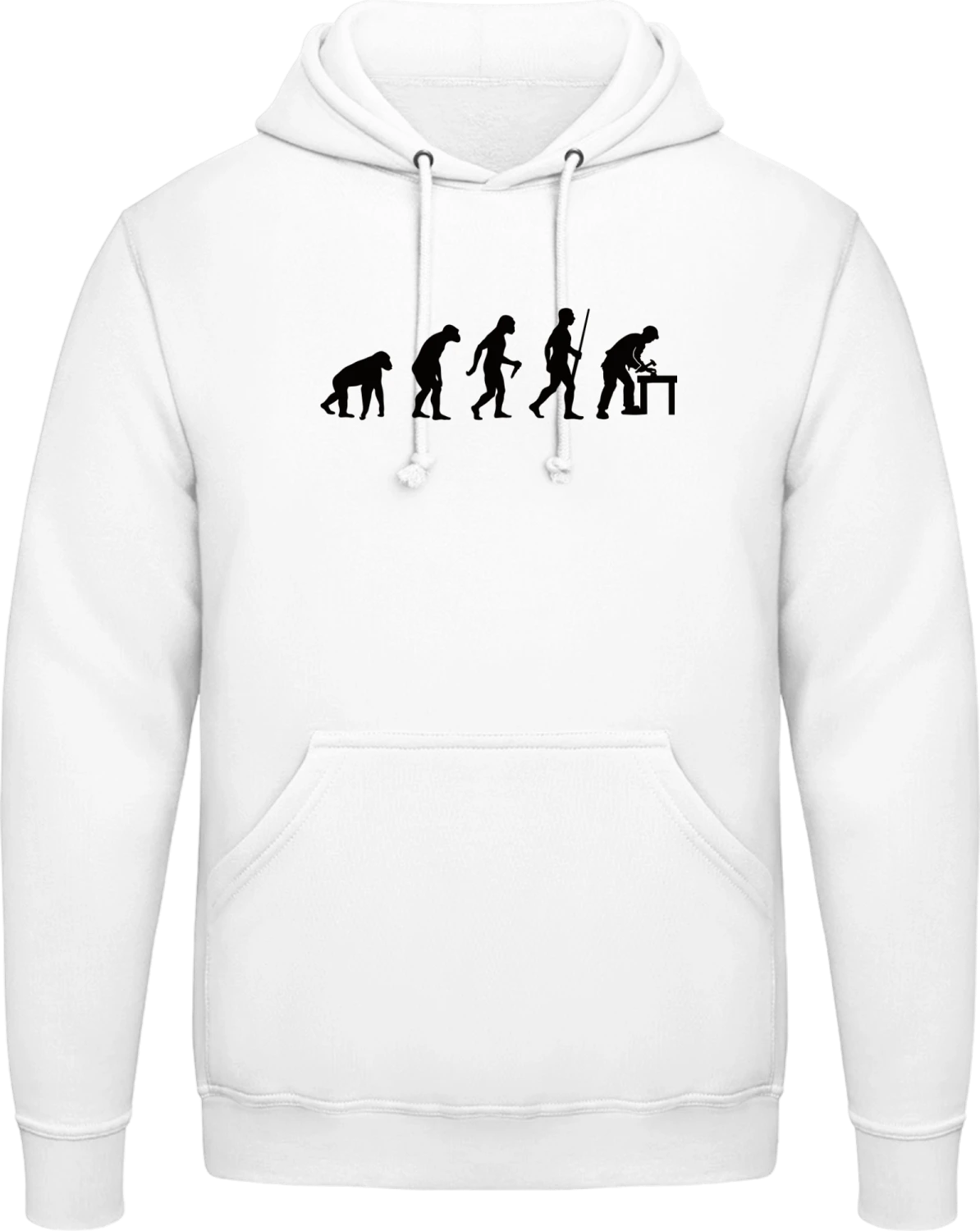 Carpenter Evolution - Arctic white AWDis man hoodie - Front